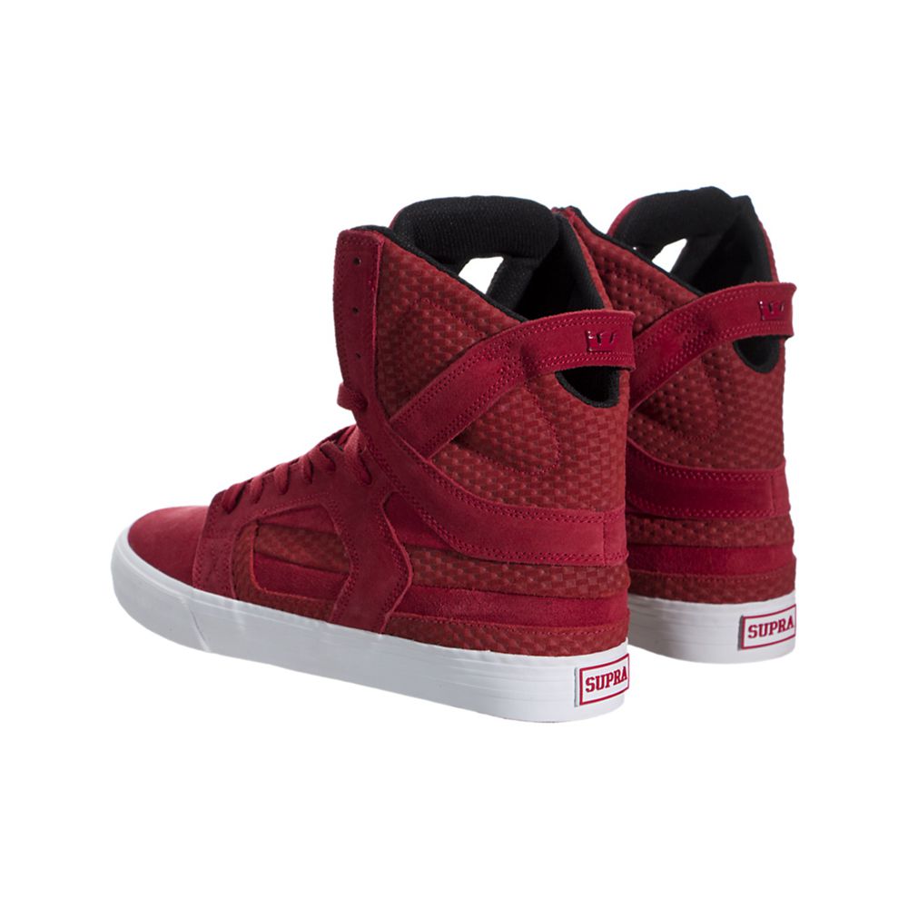 Baskets Montantes Supra SkyTop II Rouge Cardinal/White Homme | CVI-67617246